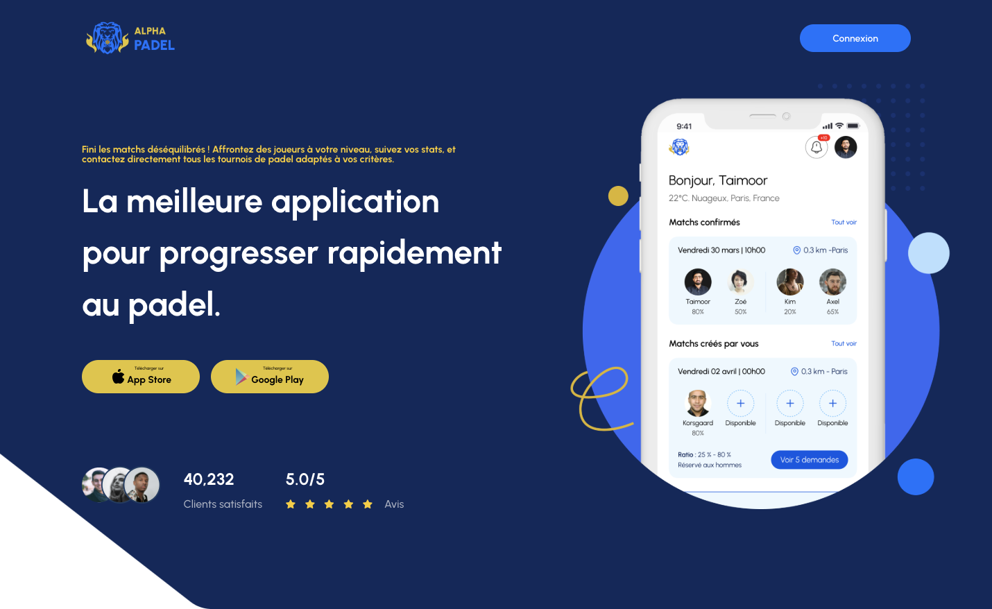 Alpha Padal Tournaments - Fullstack Web Application